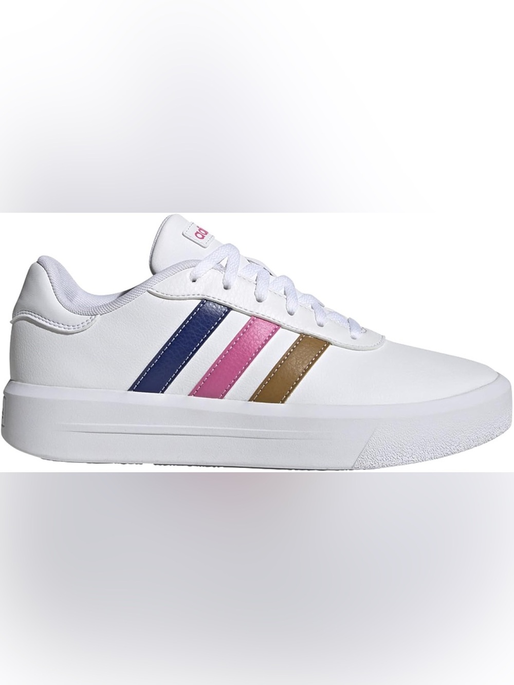 NWT, Women’s Adidas Court Platform Sneakers in Multicolored Triple Stripe 👟
